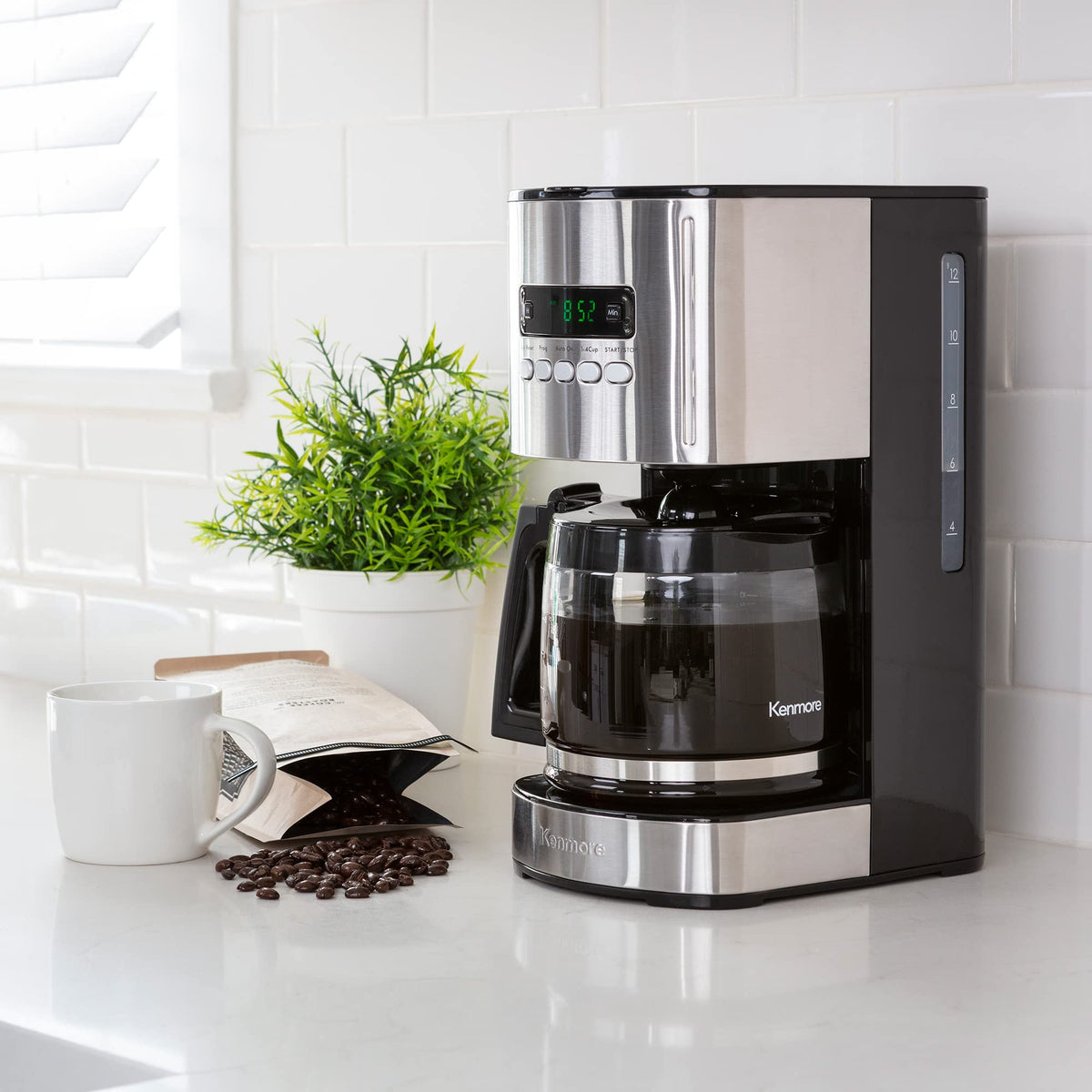 Programmable Drip Coffee Maker with Glass Pot, 12 Cup Black J45120