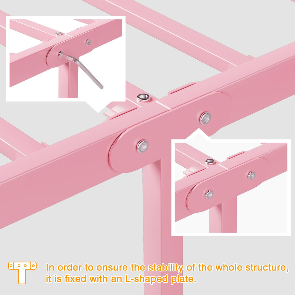 Twin Size Metal Bed Frame with Headboard and Footboard C254