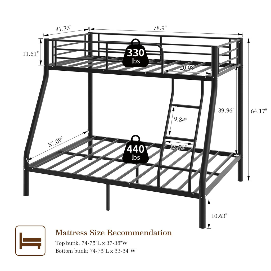 Twin Over Full Size Metal Bunk Beds R30907