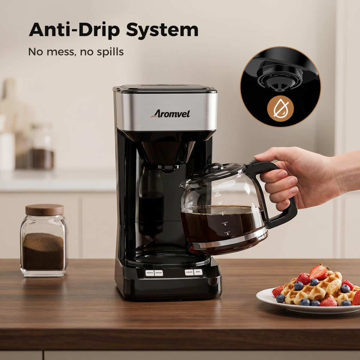 12-Cup Programmable Drip Coffee Maker with Glass Carafe S987