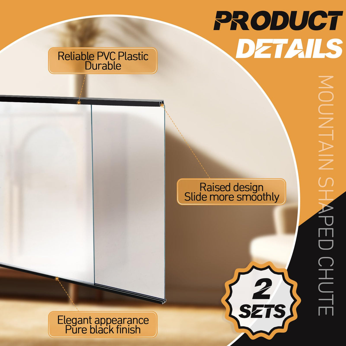 4 Sets 4ft 1/8" Sliding Door Track J4210