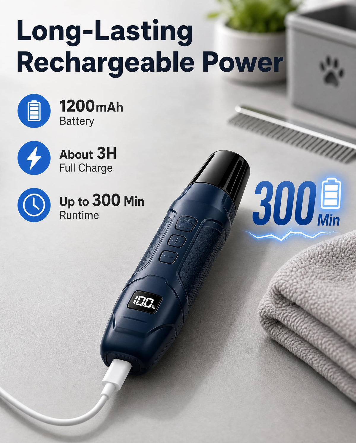 Dog Nail Grinder 16-Speed with LED Light T842438
