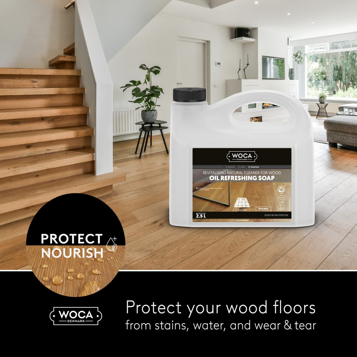 Natural 1L Plant-Based Oil Soap Wood Floor Cleaner A633321