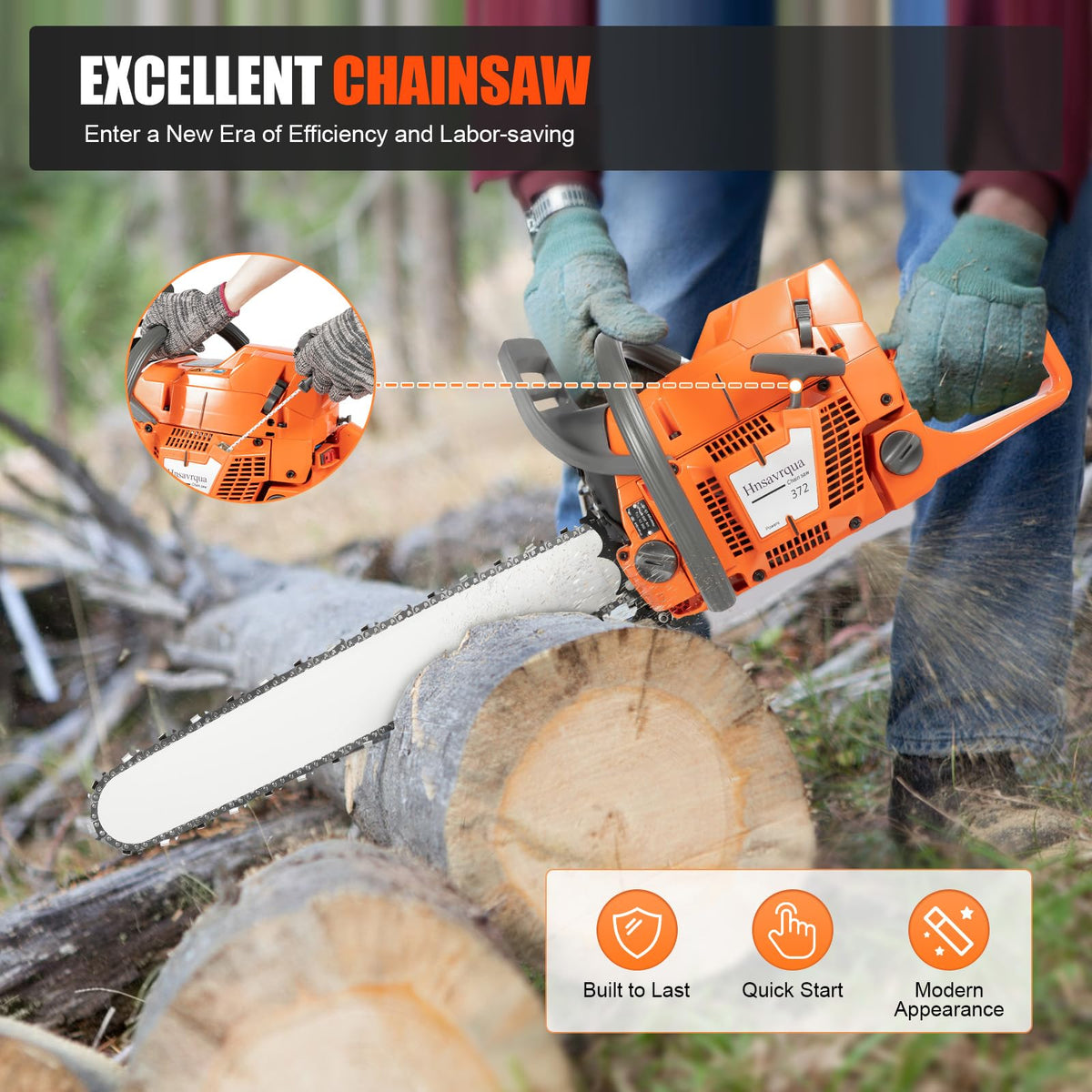 24 Inch 2-Stroke Gas Chainsaw F2792