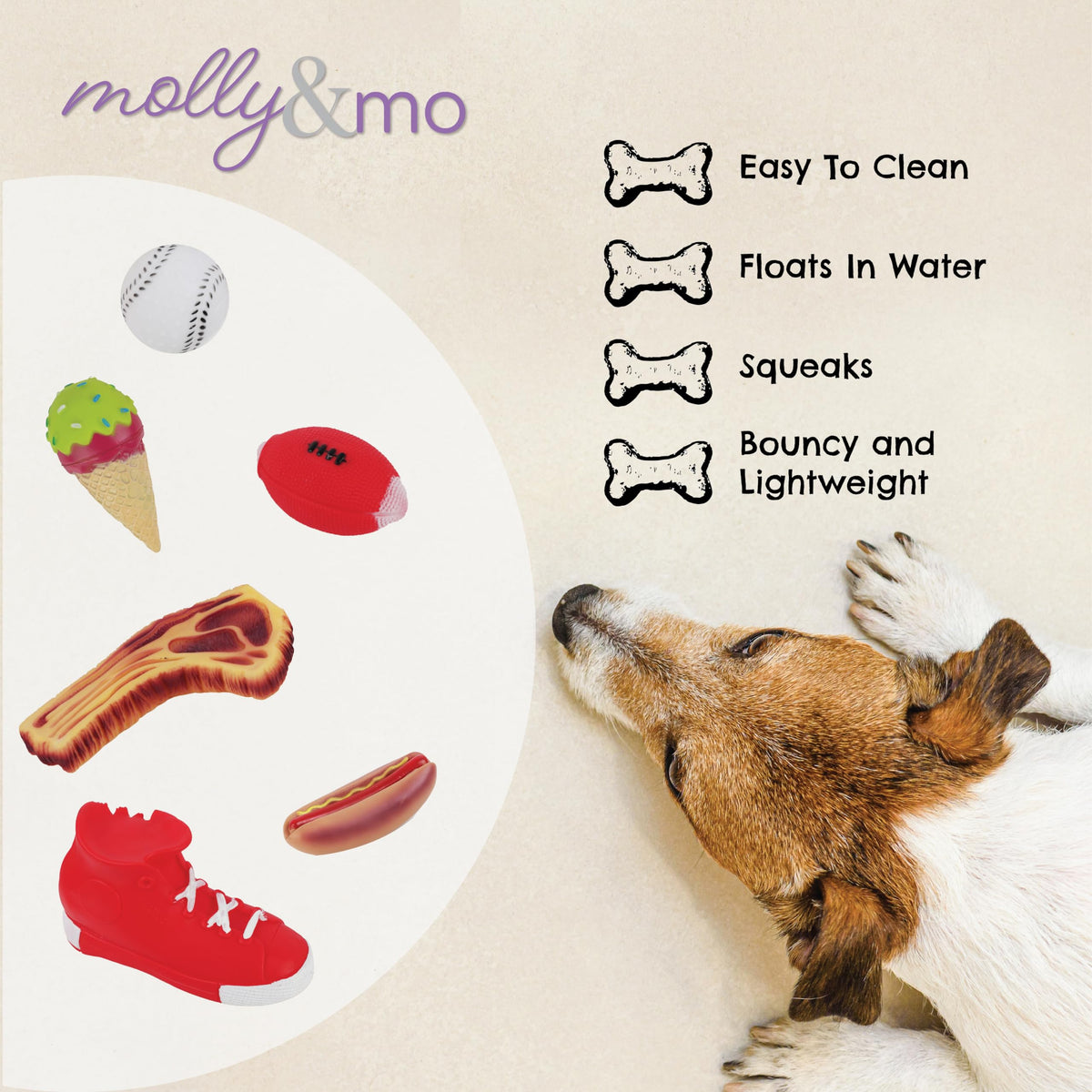 Dog Chew Toys Squeaky Assorted Sizes X400537