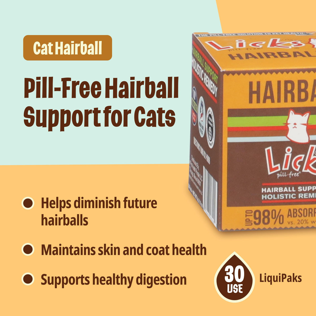 Cat Hairball Support Cod Liver Oil for Cats 30 Packets G495855