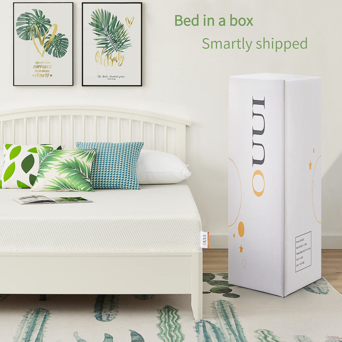 5 Inch Green Tea Cooling Gel Memory Foam Twin XL Mattress P2007