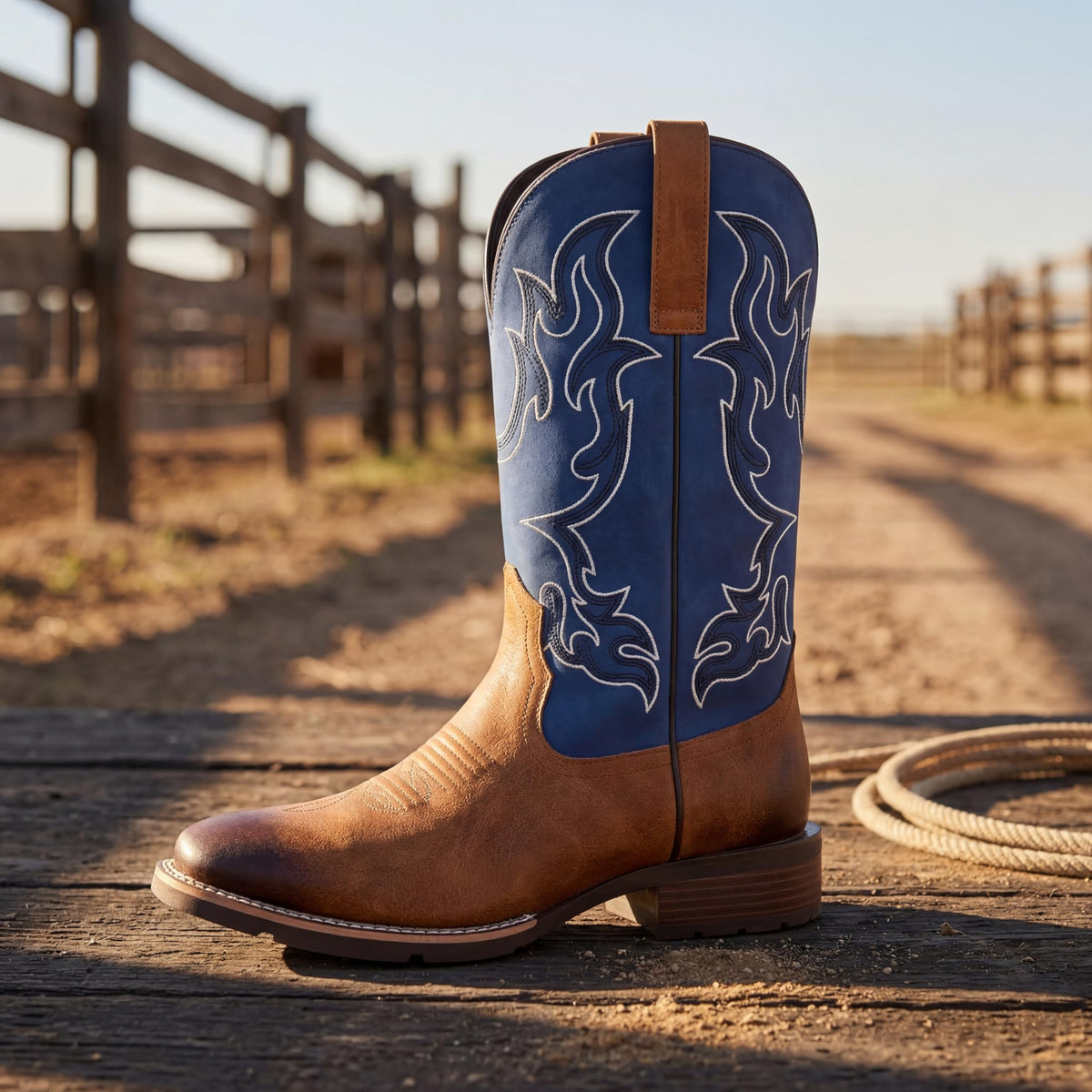 Men's Square Toe Western Pull-On Boots Z640849
