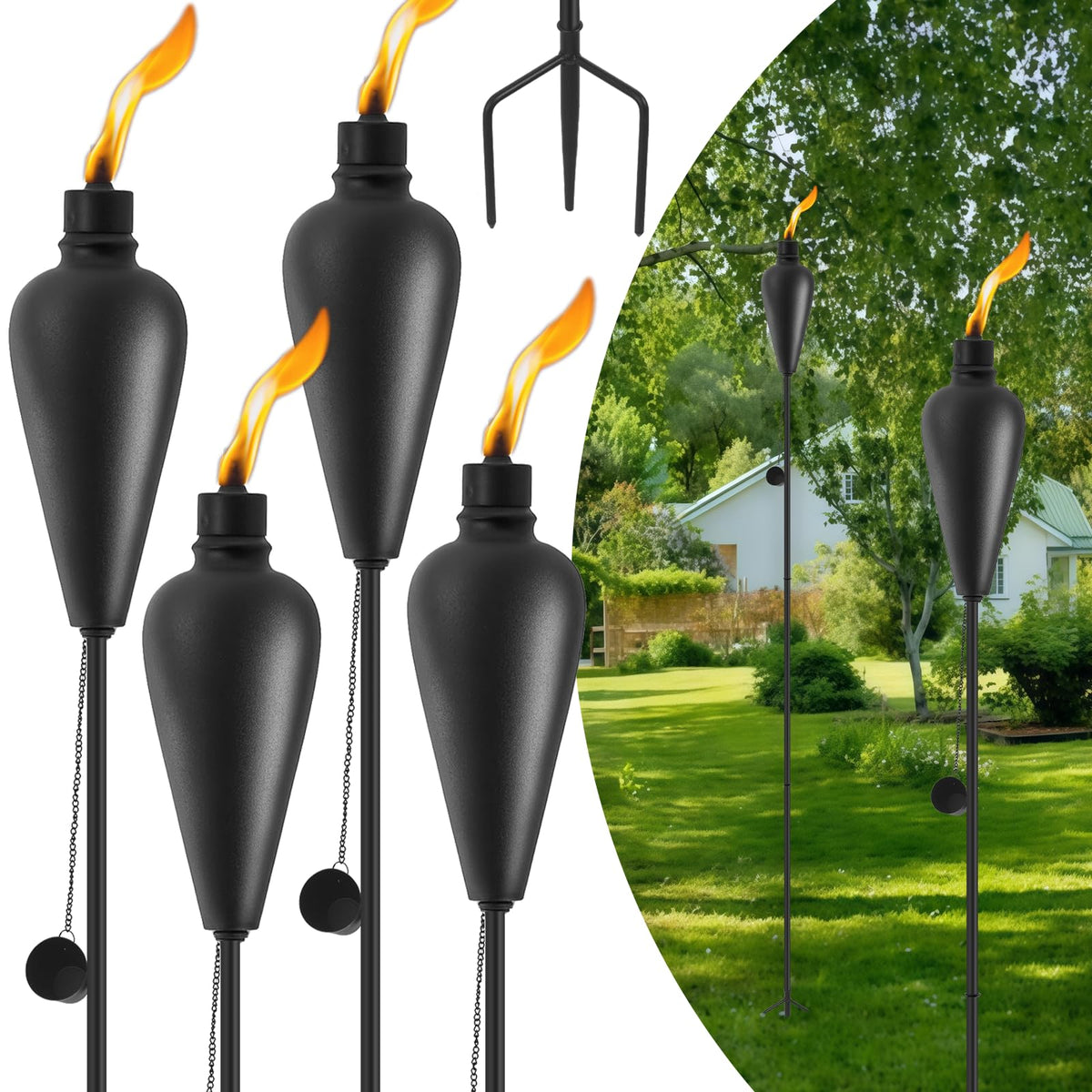 6 Pack Citronella Tiki Torches A86176