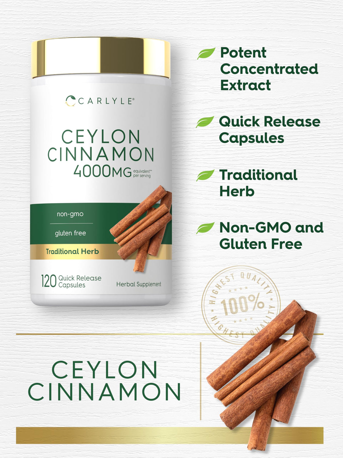 Cinnamon Capsules 120 Count H40613