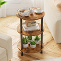 Rustic Brown 3 Tiers Round Side Table P14867