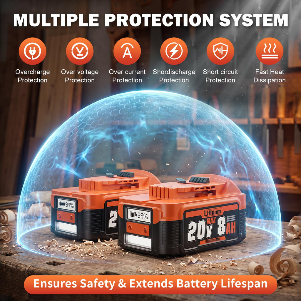 8.0Ah Replacement Battery with LCD Screen X7225