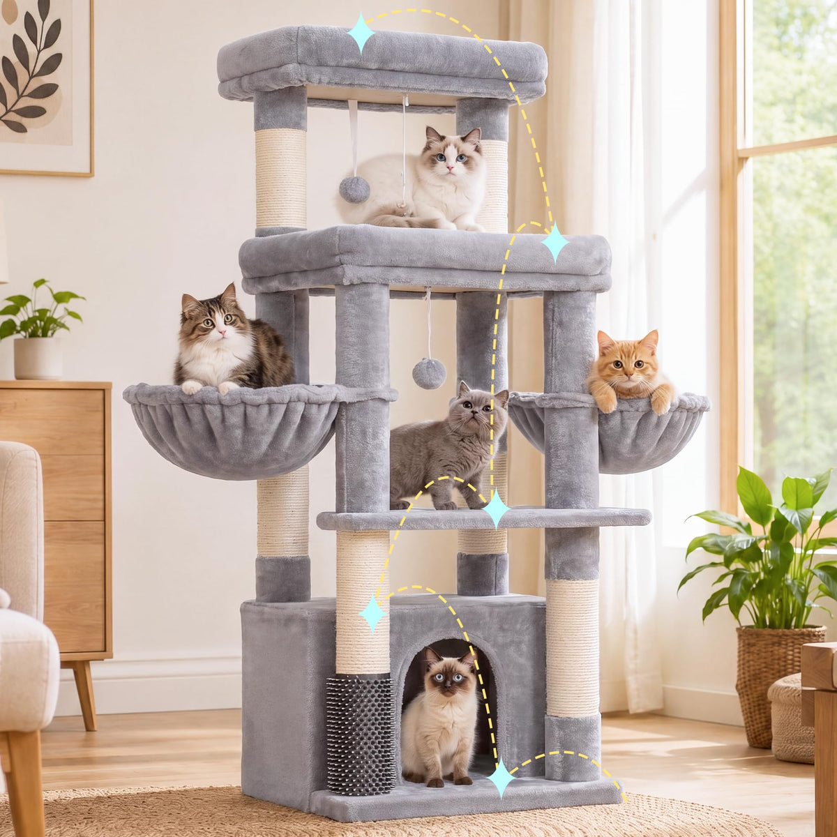 Cat Tree Tower with Extra Large Platform J69858