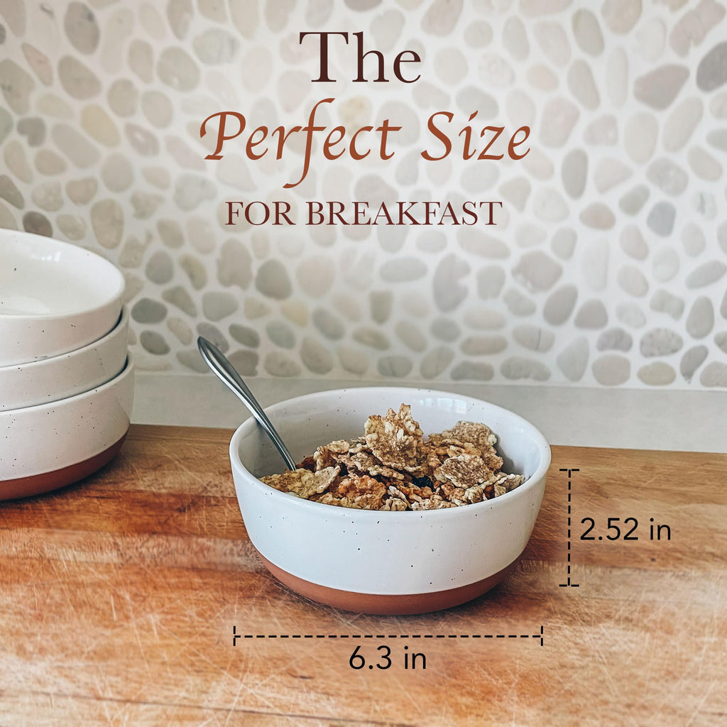 Ceramic Flat Bowls Set of 4 25 oz Porcelain Bowl A185627