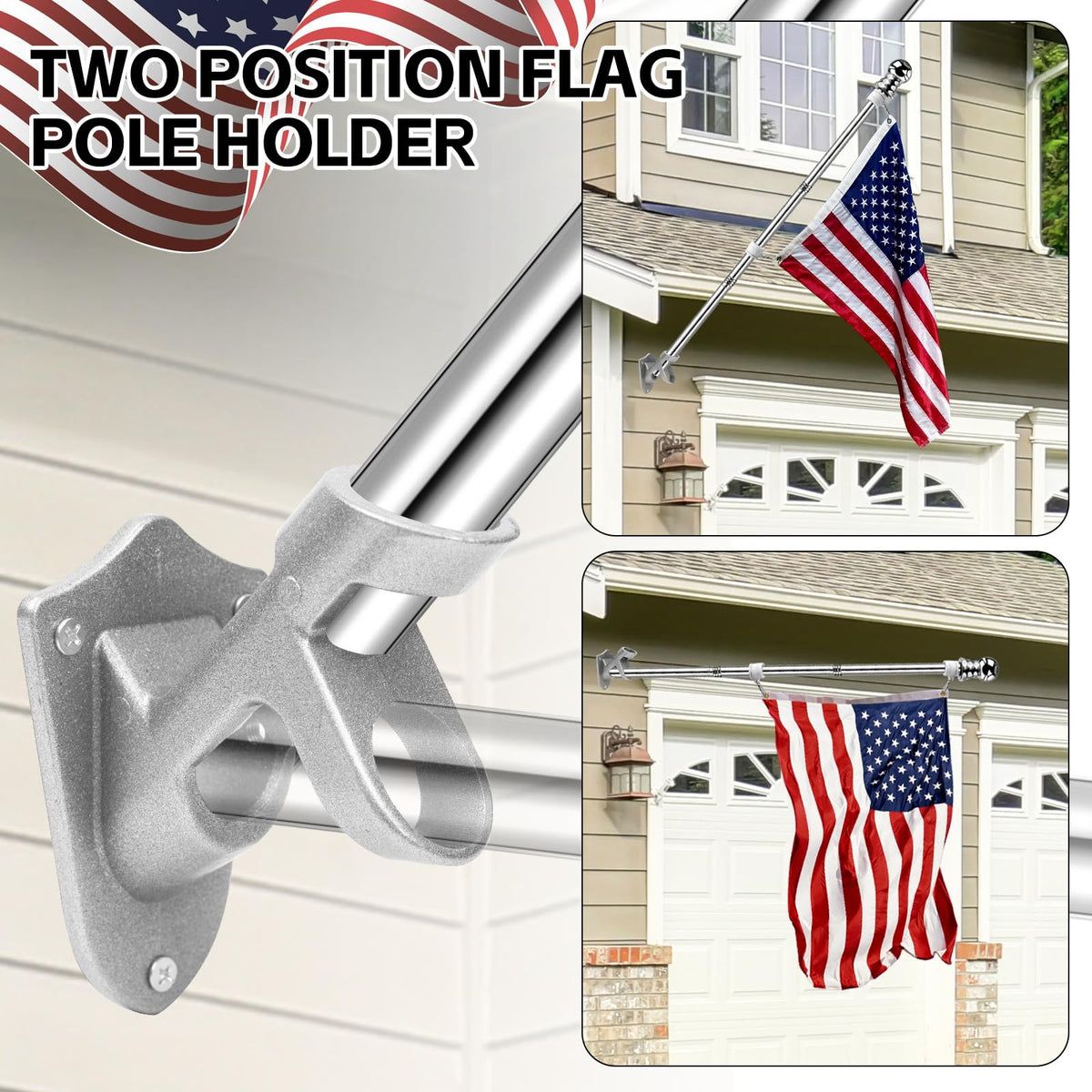 5 FT Flag Pole Kit with 3x5ft American Flag Stainless Steel K65199