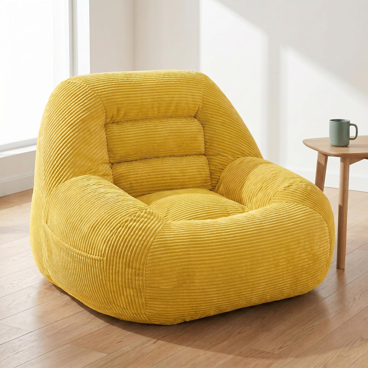 Oversized Corduroy Memory Foam Bean Bag Chair X347