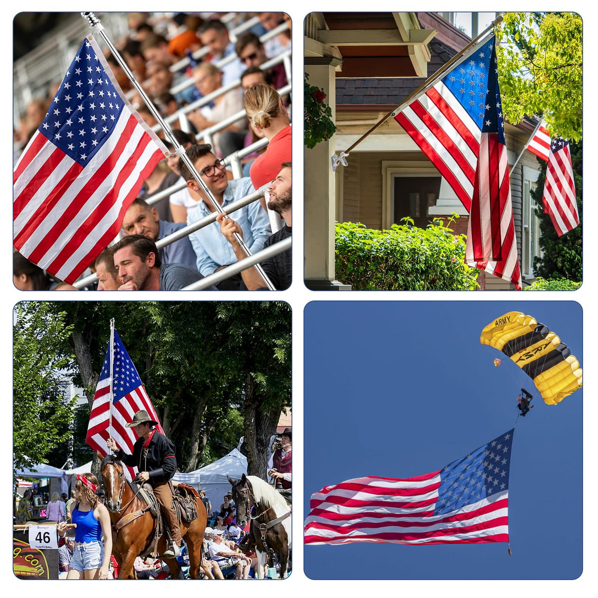 5 FT Flag Pole Kit with 3x5ft American Flag Stainless Steel K65199
