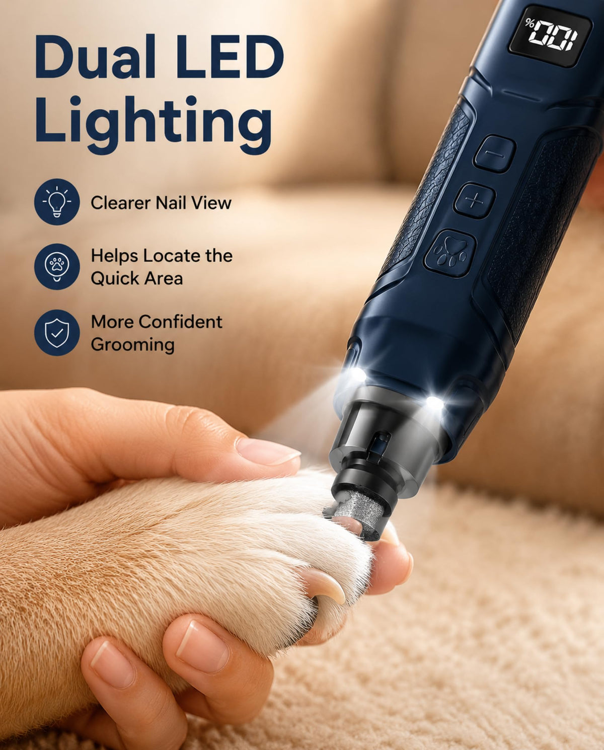 Dog Nail Grinder 16-Speed with LED Light T842438