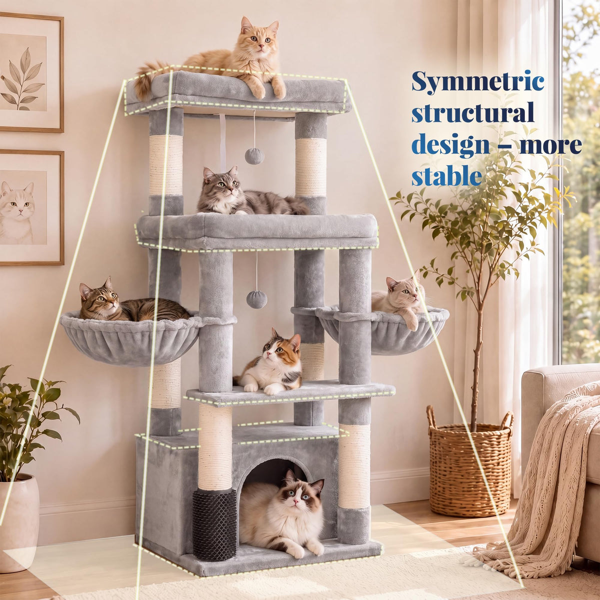 Cat Tree Tower with Extra Large Platform J69858