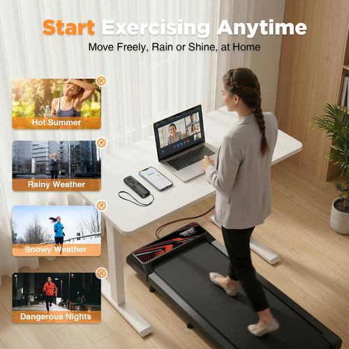 2.5HP Portable Compact Treadmill with Incline and Remote Y91438