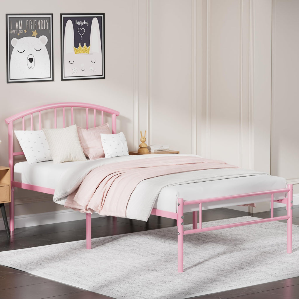 Twin Size Metal Bed Frame with Headboard and Footboard C254