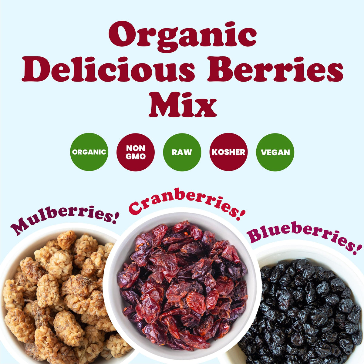 Organic Dried Berries Mix, 8 Ounces K6452