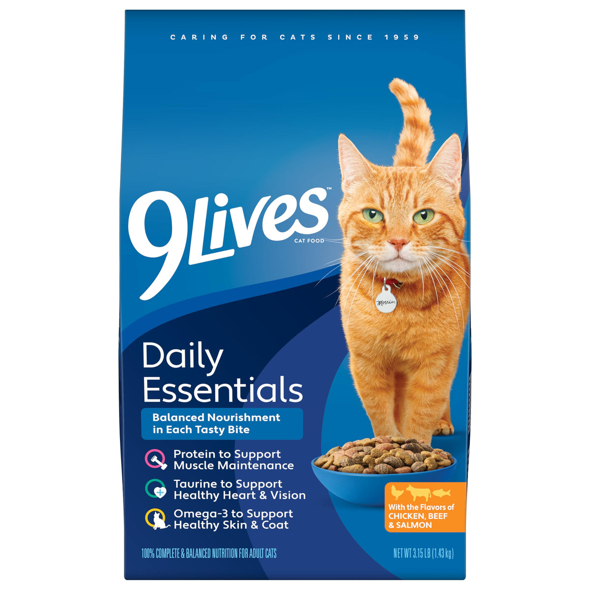 Chicken Beef Salmon Dry Cat Food 3.15 lb. Bag O968