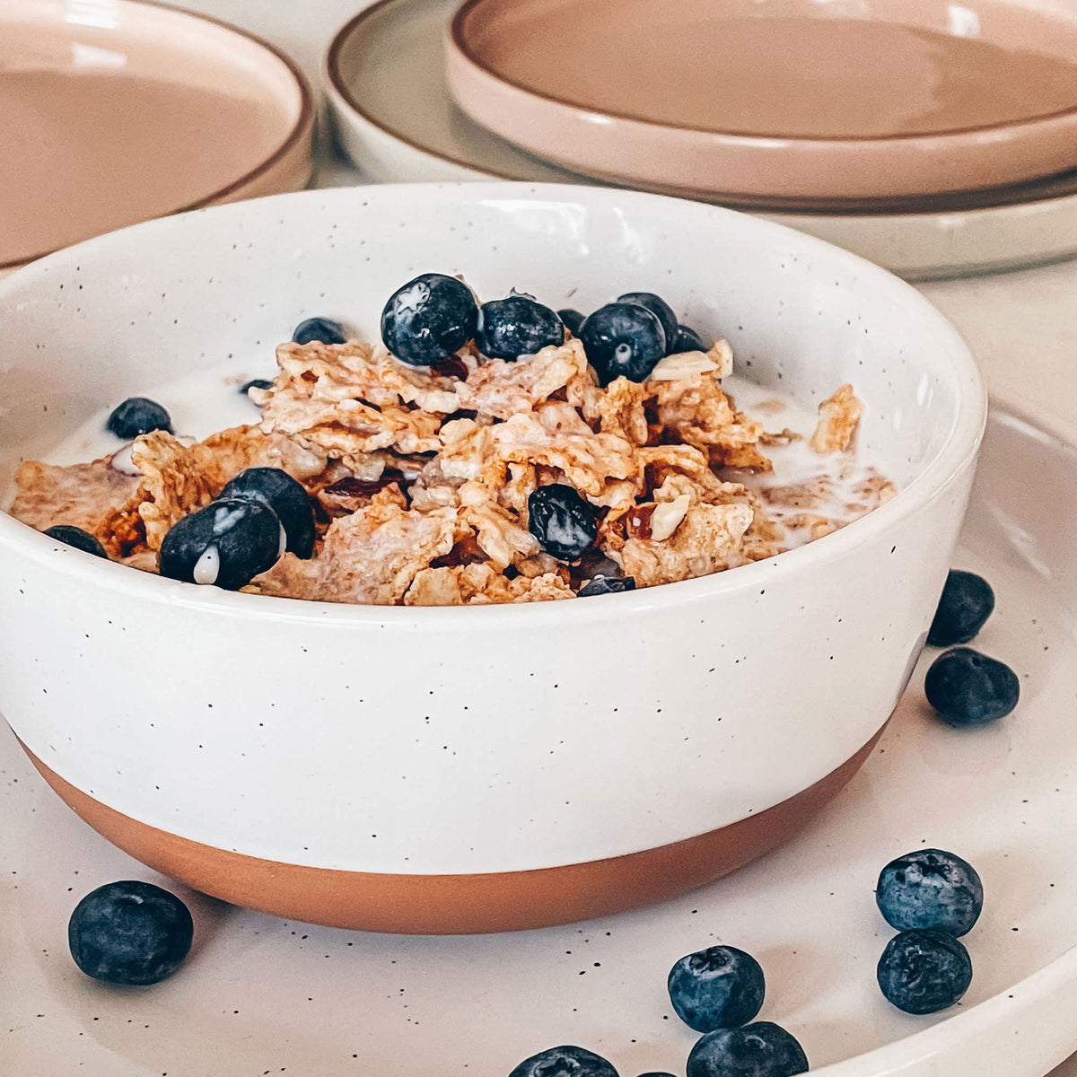 Ceramic Flat Bowls Set of 4 25 oz Porcelain Bowl A185627