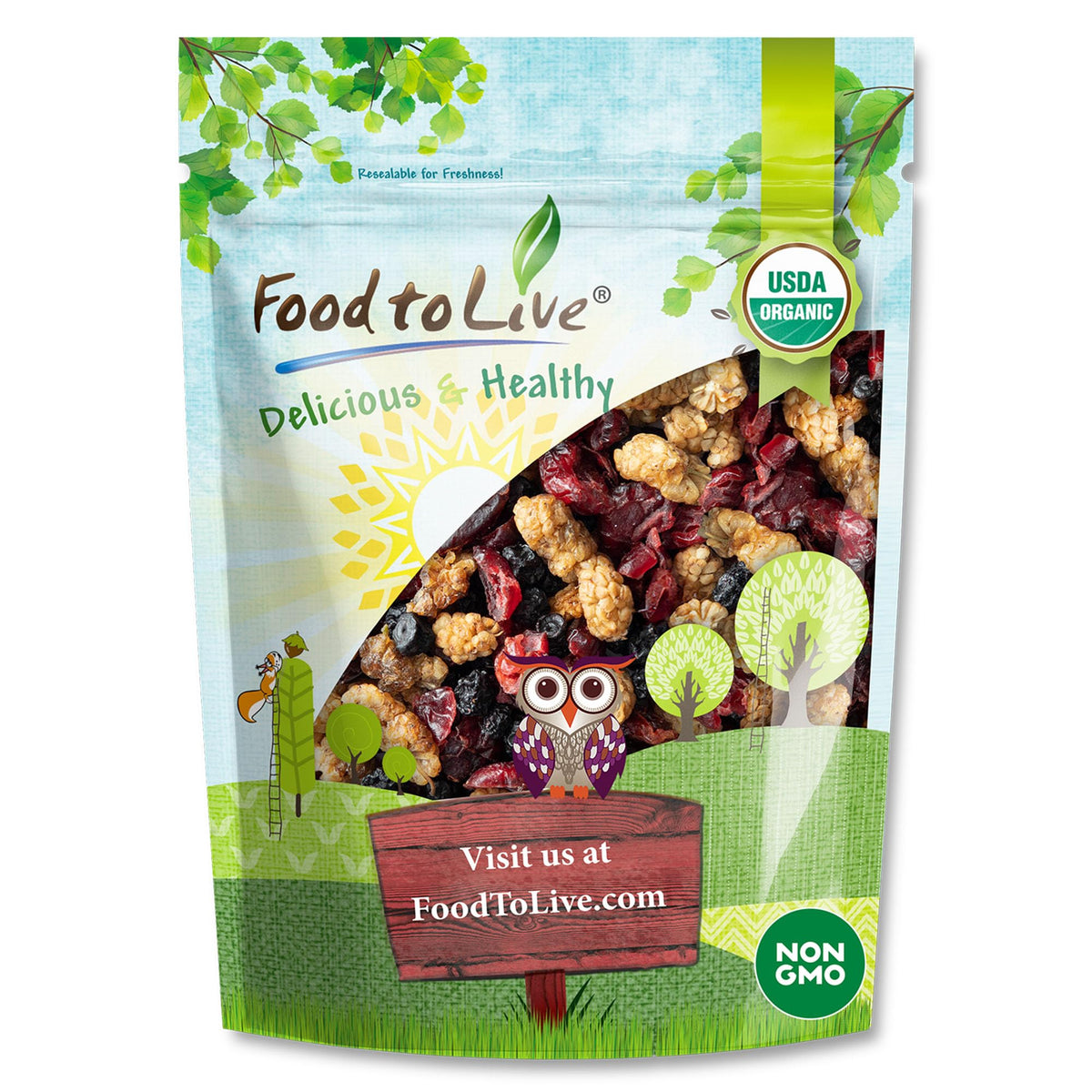 Organic Dried Berries Mix, 8 Ounces K6452