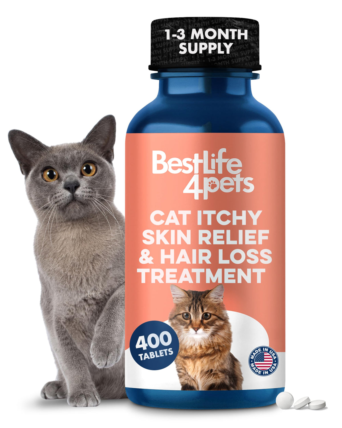 Cat Itchy Skin Relief & Hair Loss Treatment 400 Pills I3220