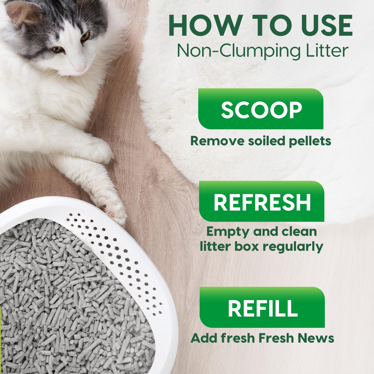 Recycled Paper Cat Litter, 12 Pound, Non-Clumping, Unscented U219