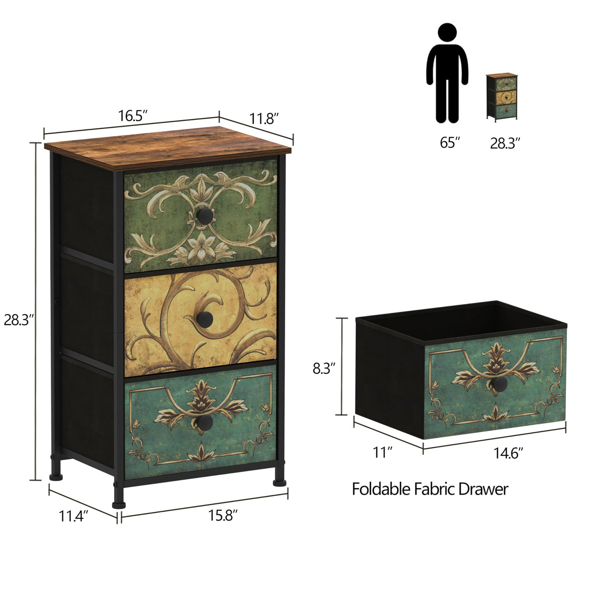 Small 3 Drawers Dresser A794