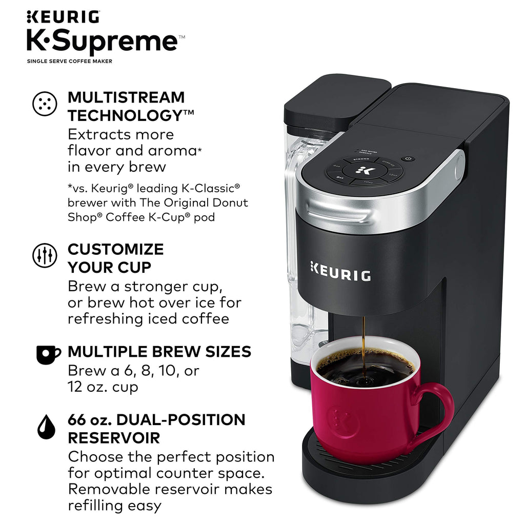 Compact Single Door Mini Fridge with Freezer, 2.5 Cubic Feet, Black & Single Serve K-Cup Pod Coffee Maker, Black R69740