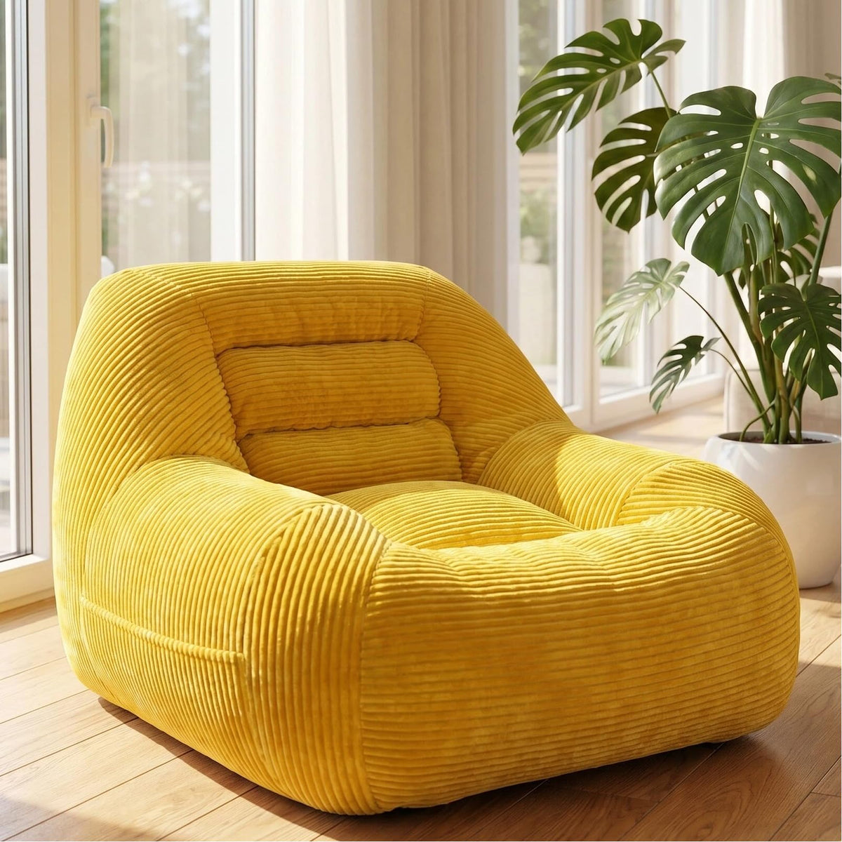 Oversized Corduroy Memory Foam Bean Bag Chair X347