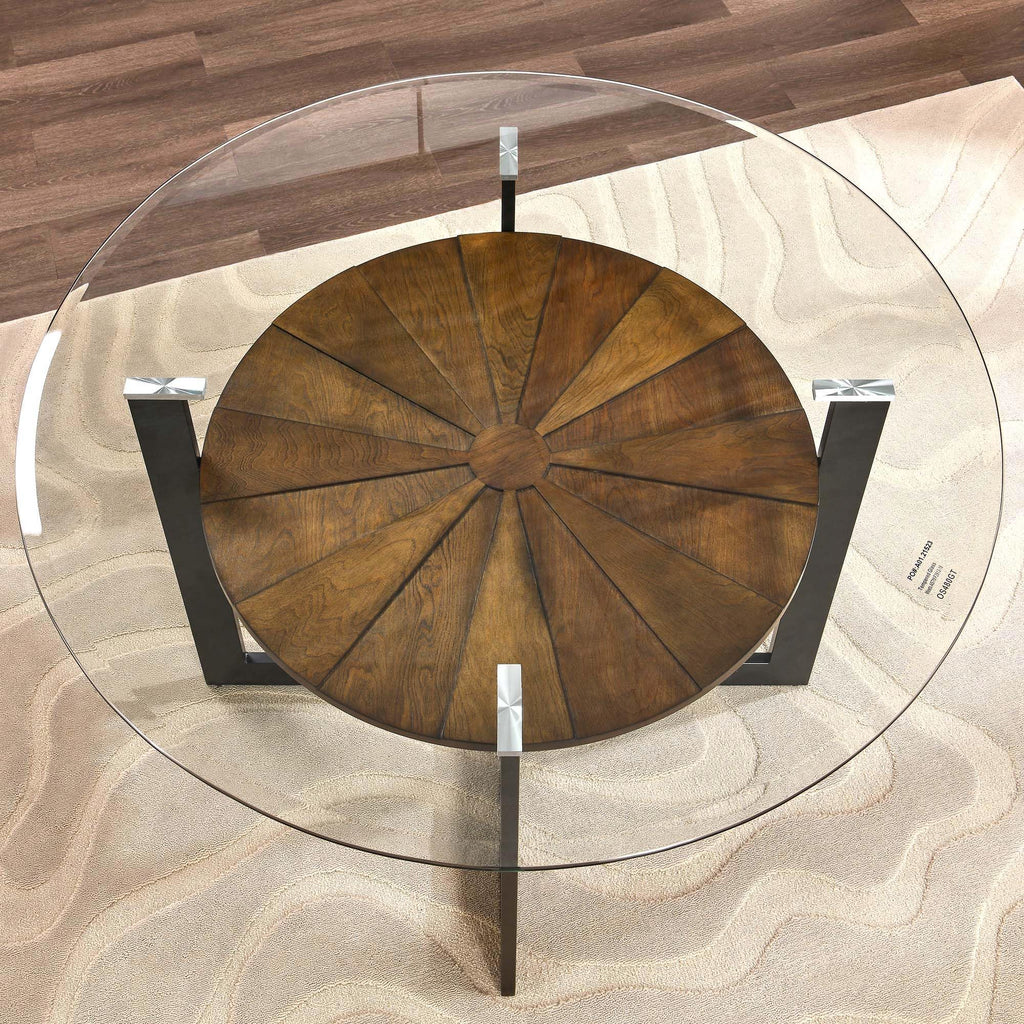 45 inch Round Glass Dining Table Set for 4 with Chairs I41644