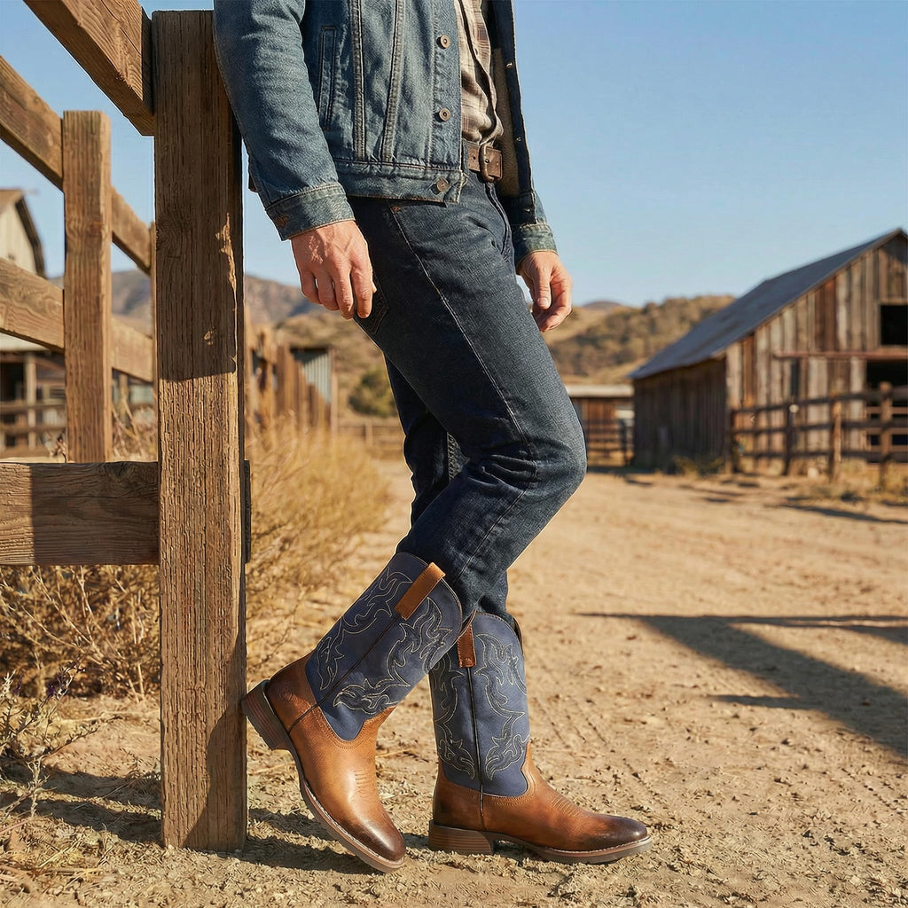 Men's Square Toe Western Pull-On Boots Z640849