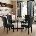 45 inch Round Glass Dining Table Set for 4 with Chairs I41644