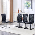 Black PU Leather Dining Chairs Set of 4 W4547